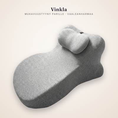 Vinkla mukavuustyyny pariskunnille, vaaleanharmaa