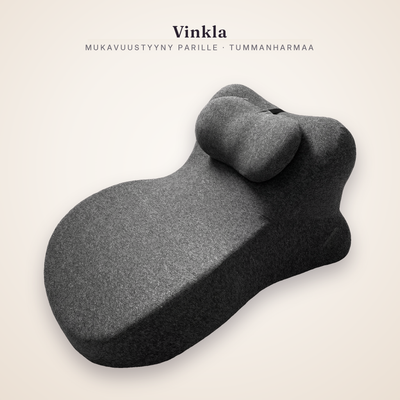Vinkla mukavuustyyny pariskunnille, tummanharmaa